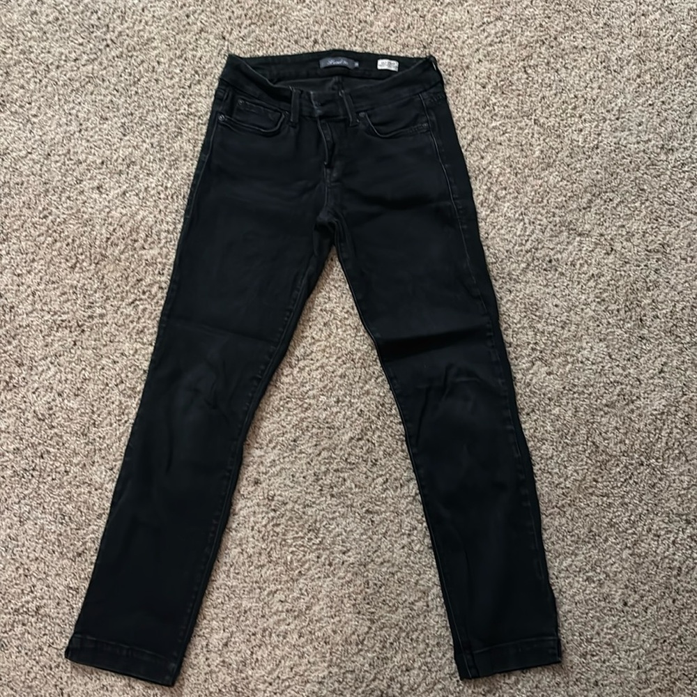 Level 99 faded black, skinny straight crop jeans